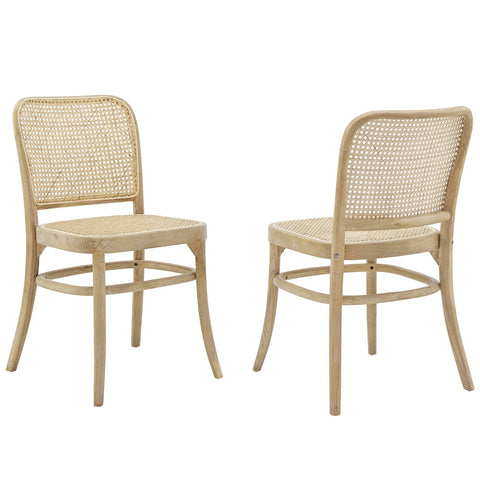 Oakestry Winona Contemporary Wood Dining Side Chair Set of 2 Modern Decorative Seating Accent Chairs for Kitchen Dining Room Indoor Furniture