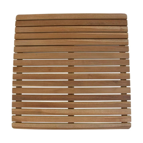 Oakestry Teak Wood Shower Mat Bathroom Floor Spa Quick Dry Non Slip Water Resistant Durable Natural Finish Wooden Slat Bath Mat Indoor Outdoor Home Decor