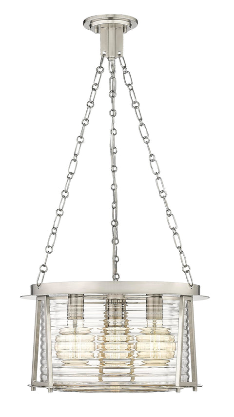 Oakestry Cape Harbor 3 Light Pendant Brushed Nickel Modern Ceiling Lighting Fixture Adjustable Hanging Chandelier for Kitchen Island Dining Room Bedroom Contemporary Indoor Illumination