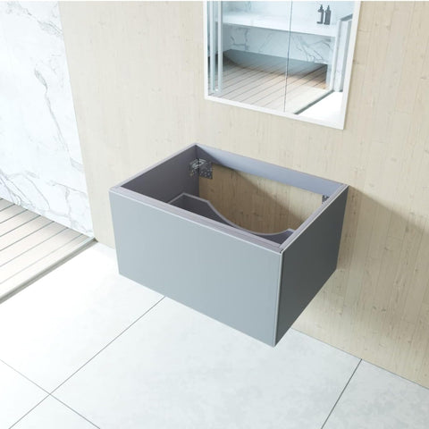Oakestry Freestanding Thirty Inch Cloud White Bathroom Vanity Modern Sink Base Cabinet with Hidden Storage
