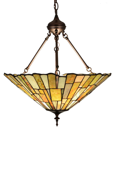 Oakestry 21 Wide Delta Jadestone Inverted Pendant Tiffany Style Lighting Fixture Stained Glass Decorative Indoor Lamp Vintage Classic Home Lighting Living Room Bedroom Office Décor