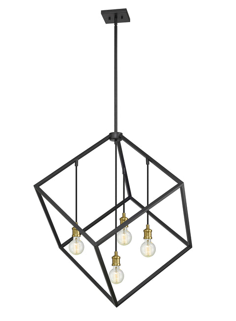 Oakestry 4 Light Chandelier Bronze Olde Brass Steel Architectural, Modern, Transitional, Electric, Industrial Ceiling Lighting Fixture for Bedroom Dining Room Dinette Foyer Hallway Kids Room Kit