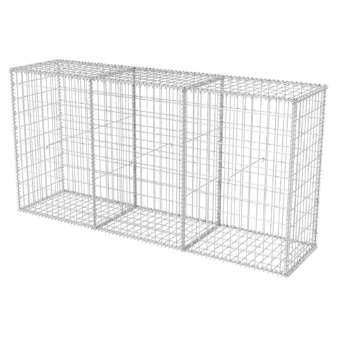 vidaXL Gabion Basket Galvanised Steel 78.7Inchx19.7Inchx39.4Inch