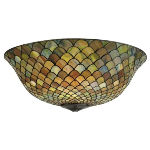 Oakestry Tiffany Fishscale Decorative Lighting Shade Multicolor Stained Glass Inspired Pattern Elegant Vintage Ambient Lighting Accent Artistic Home Décor Statement