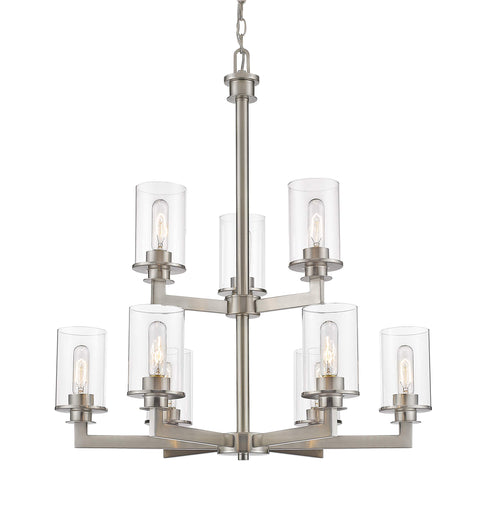 Oakestry 6-Light Chandelier Bronze Steel Ceiling Fixture Matte Opal Glass Pendant for Dining Room Foyer Great Room Transitional Candelabra