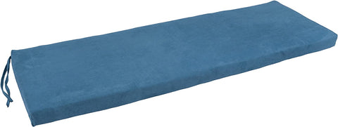 Oakestry Solid Microsuede Bench Cushion, 60&#34; x 19&#34;, Indigo