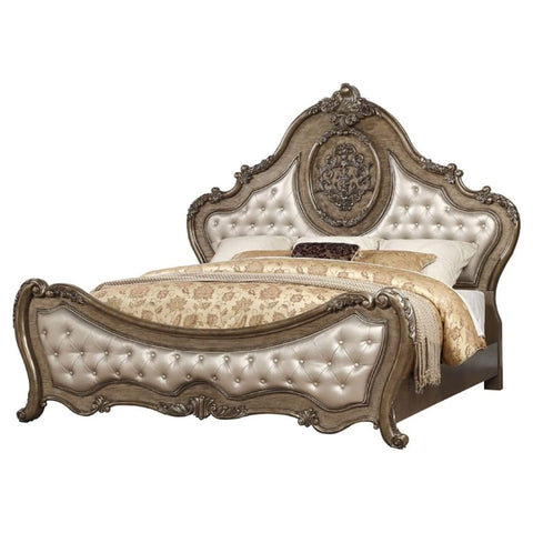 Ragenardus PU & Vintage Oak Queen Bed - 26310Q