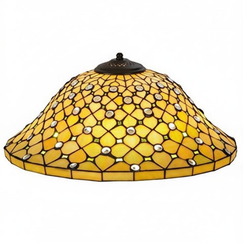 Oakestry Tiffany 37421 Diamond Jewel Recurve Lamp Shade 18 Tiffany Style Lighting Fixture Stained Glass Decorative Indoor Lamp Vintage Classic Home Lighting Living Room Bedro