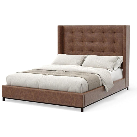Alpine Furniture Mundo Upholstered Standard King Platform Bed Brown