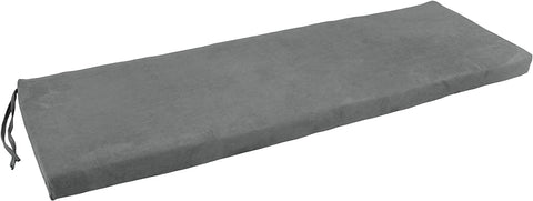 Oakestry Solid Microsuede Bench Cushion, 60&#34; x 19&#34;, Steel Grey