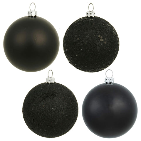 12 In. Black 4 Fin Ball Asst Drilled 4/Bg