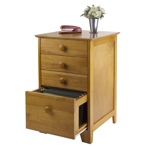 Oakestry Modular Honey File Cabinet with Hanging File Drawer & 3 Utility Drawers – 23-Inch Home Office Storage for Papers, Office Supplies & Workspace Organization