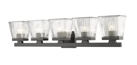 Oakestry Astor Matte Black 5 Light Vanity Premium Quality Durable Lightweight Multipurpose Modern Design Everyday use