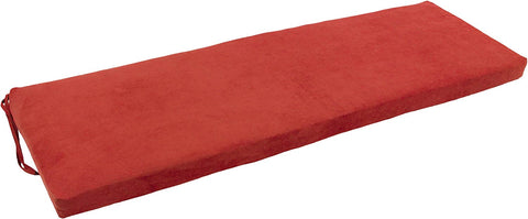 Oakestry Solid Microsuede Bench Cushion, 60&#34; x 19&#34;, Cardinal Red