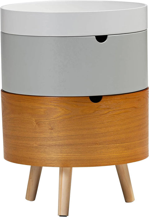 Oakestry Elison Mid-Century Modern Multi Color 3-Tier Wood Nightstand