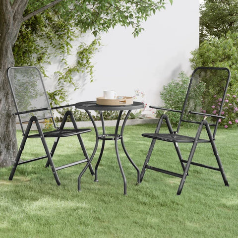 Oakestry Folding Garden Chair Set of 2 Anthracite – Outdoor Patio Seating, Weather Resistant Furniture