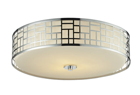 Oakestry 3 Light Flush Mount Ceiling Light Fixture with Chrome Finish and Matte Opal Glass, Modern Low Profile Ceiling Lighting with Soft Even Illumination for Bedroom Living Room Kitchen