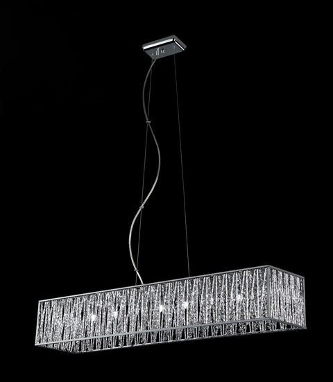 Oakestry 9 Light Linear Chandelier Modern Pendant Chandelier Lighting Fixture Polished Finish Elegant Ceiling Light for Kitchen Island Dining Room Adjustable Hanging Lamp