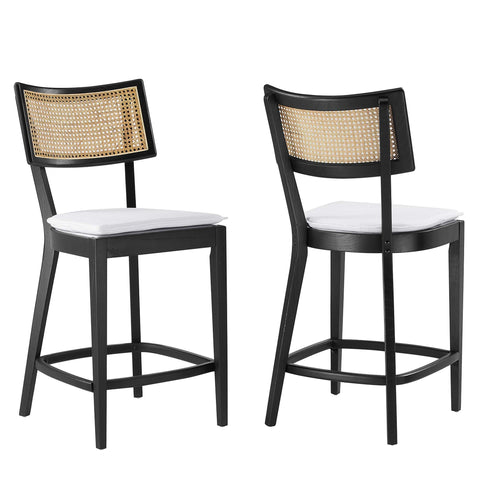 Oakestry Premium Caledonia Wood Counter Stools - Set of 2 Designed to Complement Premium Decorative Themes Luxury Inspired Styling and Coordinated Everyday Home Presentation