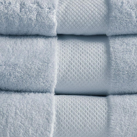 100 Cotton 6 Piece Bath Towel Set Light Blue