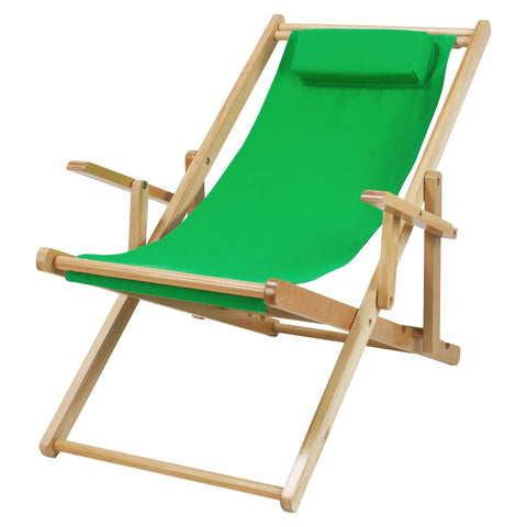 Sling Chair Natural Frame-Green Canvas