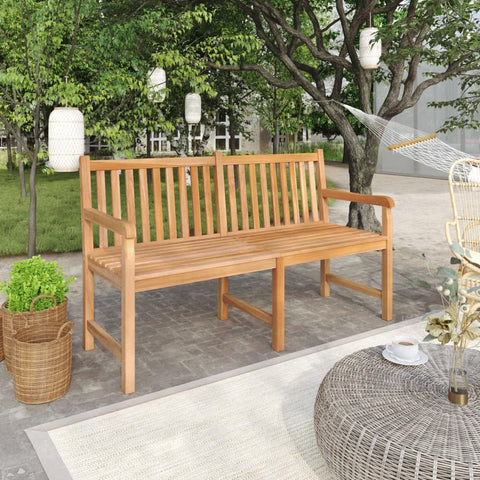 Oakestry Patio Bench 59 1 inches Solid Teak Wood Outdoor Garden Seating Furniture Weather Resistant Durable Heavy Duty Modern Backyard Porch Deck Lawn