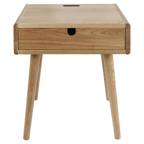 Freedom Nightstand/End Table with USB Ports Made of Solid American Oak