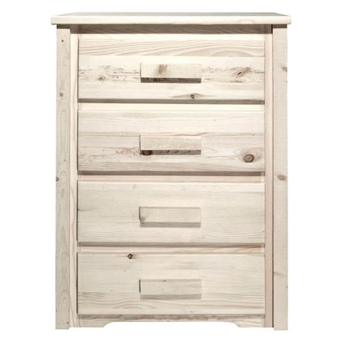 Homestead Collection 4 Drawer Chest of Drawers, Clear Lacquer Finish