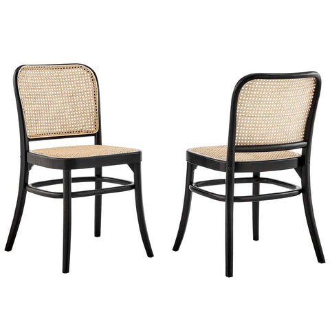 Oakestry Winona Wood Dining Side Chair Set of 2 Contemporary Wooden Accent Seating Modern Decorative Chairs for Dining Room Kitchen Living Space