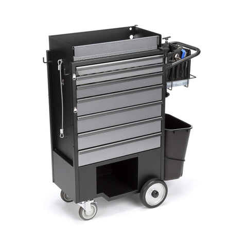 Oakestry General Maintenance and Trades Cart with Tool Bag Tools Utility Cart Heavy Duty Rolling Storage Organizer Industrial Commercial Workshop Warehouse Service Equipment Portable Durable