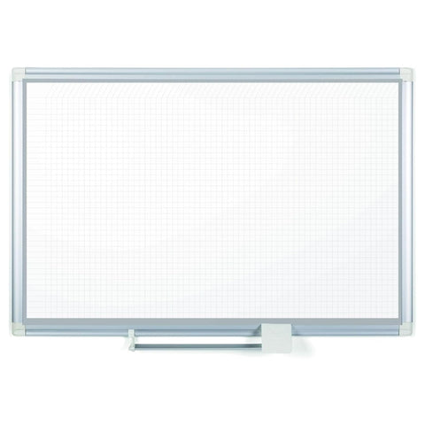 MasterVision Magnetic Steel Dry-Erase Planning Board with Accessory Kit General Format Grid Aluminum Frame 24 Inches x 36 Inches
