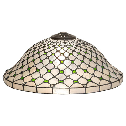 Oakestry 18 Wide Diamond Jewel Recurve Shade Tiffany Style Lighting Fixture Stained Glass Decorative Indoor Lamp Vintage Classic Home Lighting Living Room Bedroom Office Decor