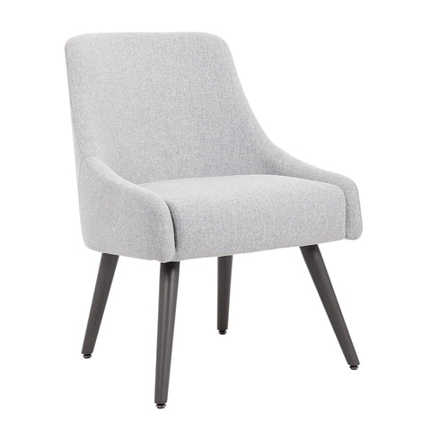 Seat and back upholstered in a soft touch poly-linen weave.