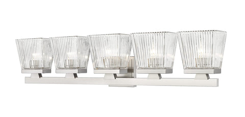 Oakestry Astor Brushed Nickel 5 Light Vanity Premium Quality Durable Lightweight Multipurpose Modern Design Everyday use