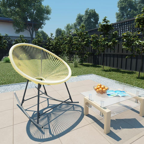 Oakestry Acapulco Chair Beige Poly Rattan, Powder-Coated Steel Standard – Outdoor Patio Seating, Weather Resistant Furniture