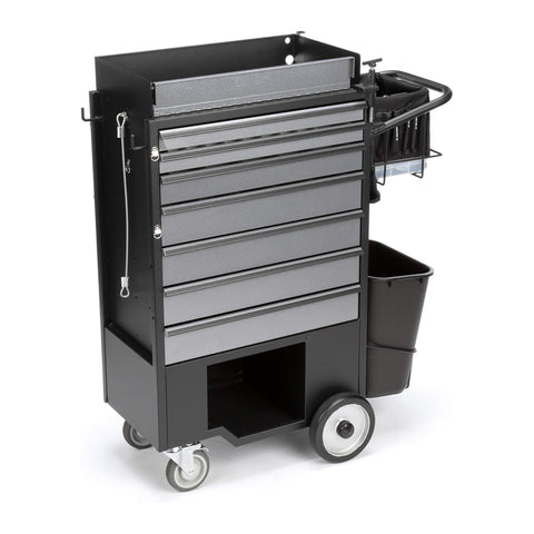 Oakestry General Maintenance and Trades Cart No Tools Utility Cart Heavy Duty Rolling Storage Organizer Industrial Commercial Workshop Warehouse Service Equipment Portable Durable