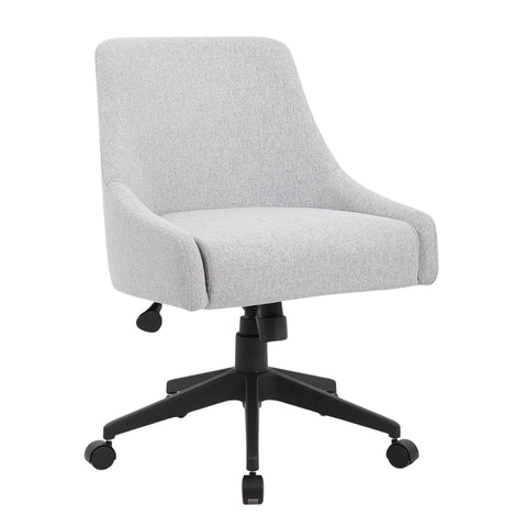 Seat and back upholstered in a soft touch poly-linen weave.