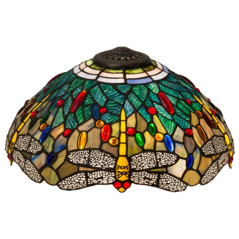 Oakestry Dragonfly Tiffany Style Mica Lighting Shade Flame Beige Multitone Finish Intricate Artistic Pattern Decorative Accent for Warm Ambient Illumination Vintage Home Décor