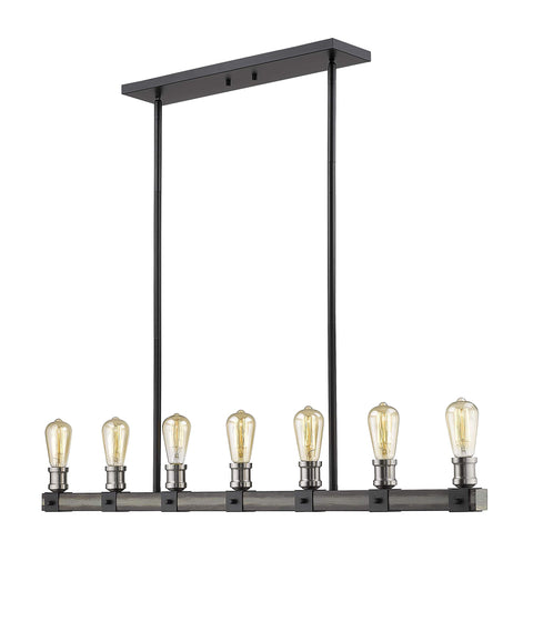Oakestry Ayra 3-Light Linear Chandelier – Brushed Nickel Steel Frame with Clear Tear-Drop Glass Shades, Modern Transitional Lighting for Kitchen & Dining Room