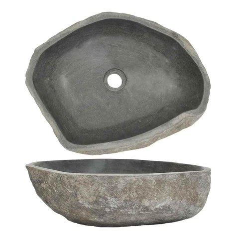 vidaXL Basin River Stone Oval 18.1Inch-20.5Inch