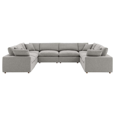 Oakestry Luxury Inspired Commix Down Filled Overstuffed Boucle Fabric 8-Piece Sectional Sofa Comfortable Indoor Sectional Sofa for Living Room Apartment Lounge Reception Area Premium