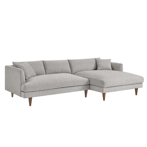 Oakestry Luxury Inspired Zoya Right-Facing Down Filled Overstuffed Sectional Sofa Comfortable Indoor Sectional Sofa for Living Room Apartment Lounge Reception Area Premium Daily Styling