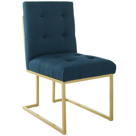Oakestry Privy Gold Stainless Steel Upholstered Fabric Dining Accent Chair Modern Luxury Glam Dining Seating Cushioned Seat Solid Metal Frame Elegant Home Kitchen Living Room Décor
