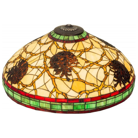Oakestry Tiffany 40352 Pinecone Lamp Shade 22 Width Tiffany Style Lighting Fixture Stained Glass Decorative Indoor Lamp Vintage Classic Home Lighting Living Room Bedroom Offi