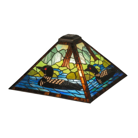 Oakestry Tiffany 50691 Lighting 17 sq in Multi Tiffany Style Lighting Fixture Stained Glass Decorative Indoor Lamp Vintage Classic Home Lighting Living Room Bedroom Office De