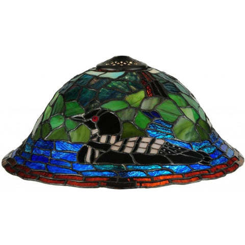 Oakestry Tiffany 139046 Loon Shade ONLY 14 Width Tiffany Style Lighting Fixture Stained Glass Decorative Indoor Lamp Vintage Classic Home Lighting Living Room Bedroom Office