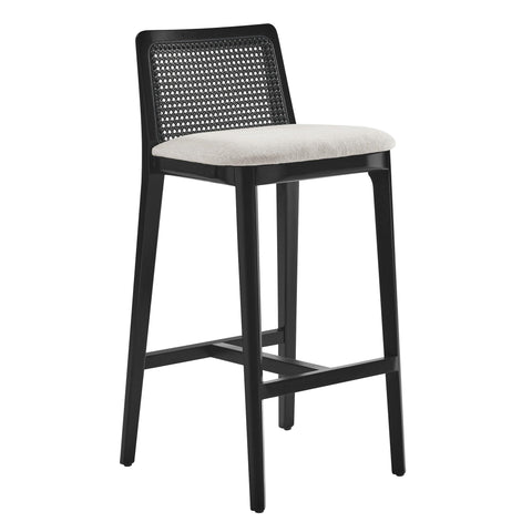 Oakestry Premium Monarch Wood and Rattan Bar Stool Designed to Complement Premium Decorative Themes Luxury Inspired Styling and Coordinated Everyday Home Presentation