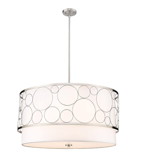 Oakestry 7-Light Chandelier Chrome Finish Laser Cut Geometric Design Crystal Accent Modern Ceiling Light for Dining Room Foyer Living Room
