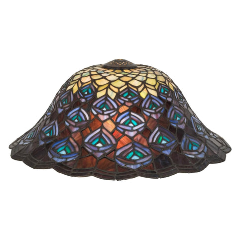Oakestry Tiffany Style Multicolor Decorative Lighting Fixture Green Blue Purple Aqua Blend Stained Glass Inspired Design Elegant Ambient Illumination Vintage Style Home Décor