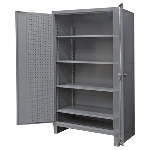 Oakestry Industrial Steel Storage Cabinet Rugged Reliable Extra Heavy Duty recessed Door Organization System pegboard Secure Closure Service Bay Utility